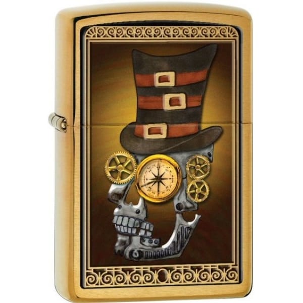 Zippo 2024 Zippo Custom Skull Brushed Brass 28320 ZIP-204BCI003934 - main